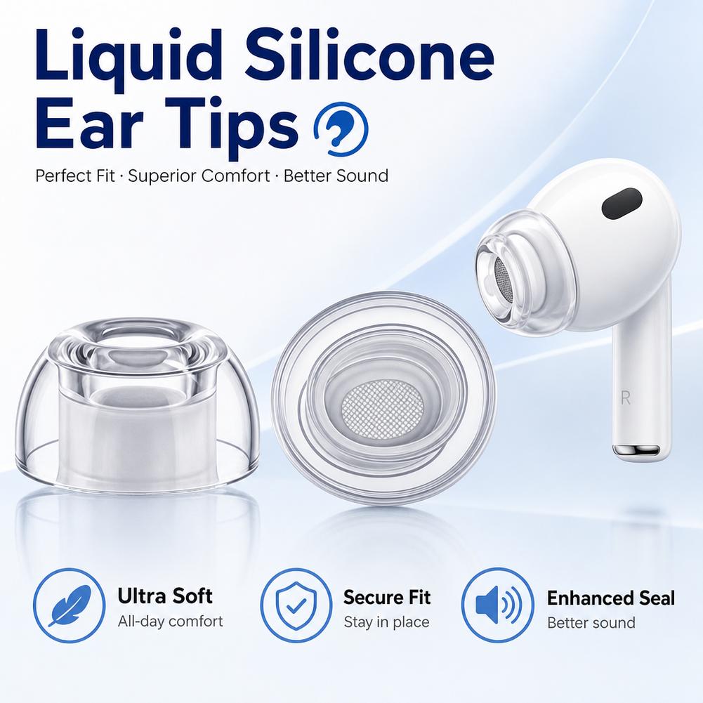 1/2/3Pairs Clear Liquid Silico - огляд і ціна Silicone Ear Tip Replacement
